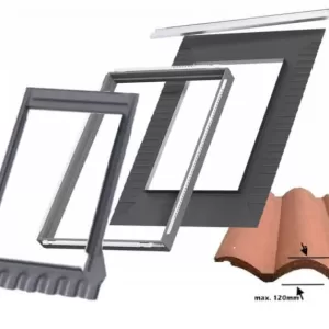 Montavimo paketas Velux EDW 2000 BDX, banguotai dangai nuo 16mm iki 120mm, Ä¯v. dydÅ¾iai