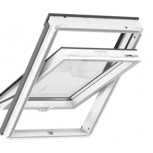 Velux  stoglangis Standard GLU 0061B, baltas, rankena apaÄioje, Ä¯v. dydÅ¾iai